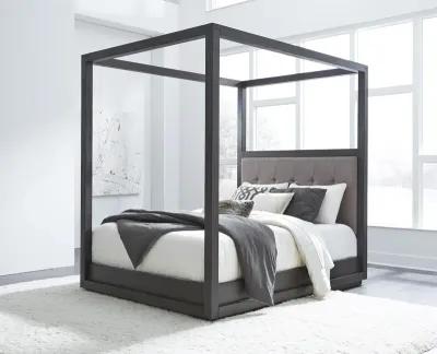 Oxford Queen-Size Canopy Bed in Dolphin