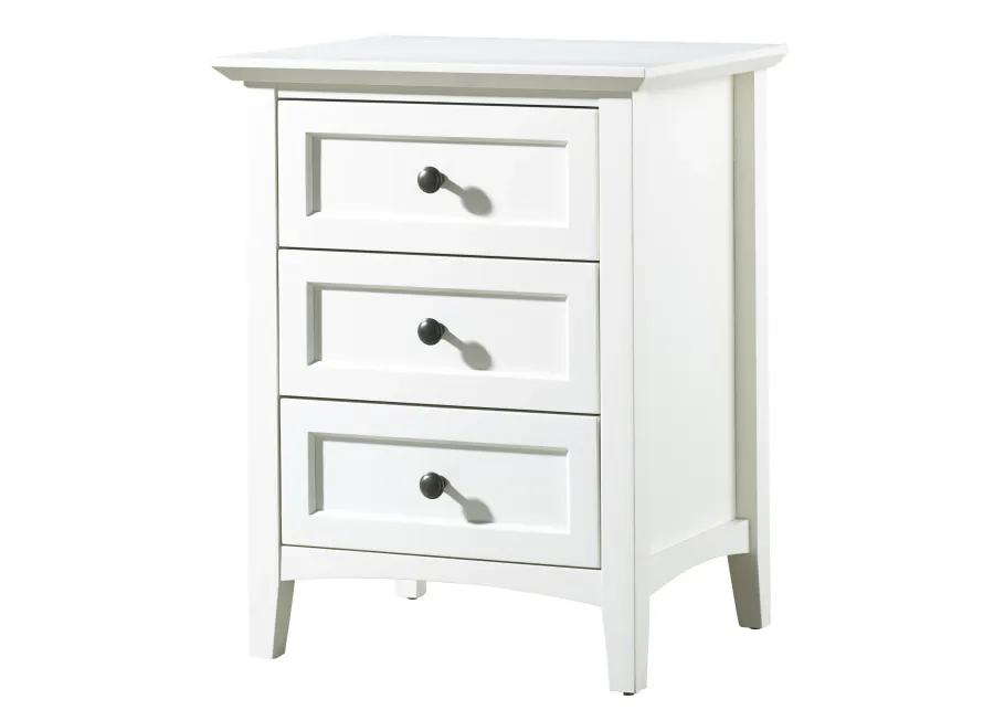 Paragon Three Drawer Nightstand in White