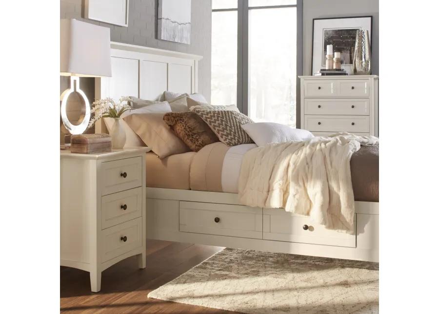 Paragon Three Drawer Nightstand in White