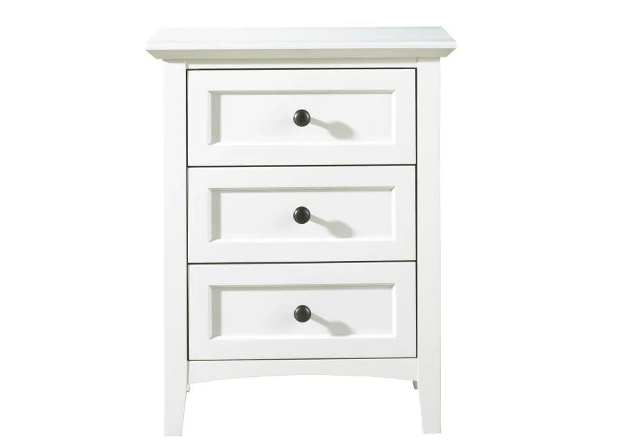 Paragon Three Drawer Nightstand in White