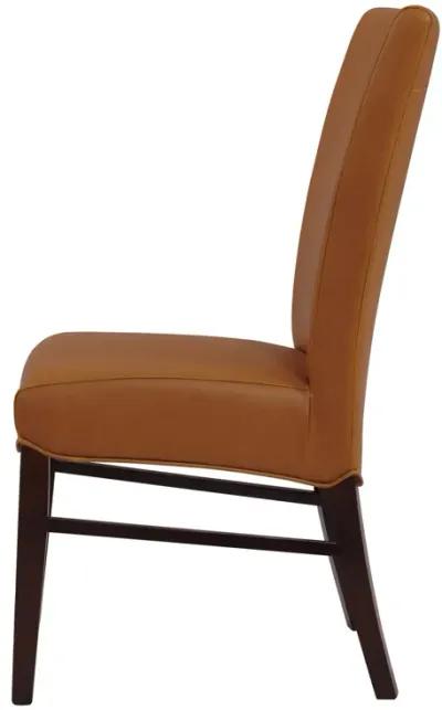 Milton Bonded Leather Dining Side Chair Wenge Legs, Vintage Caramel (Set of 2)