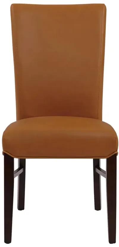 Milton Bonded Leather Dining Side Chair Wenge Legs, Vintage Caramel (Set of 2)