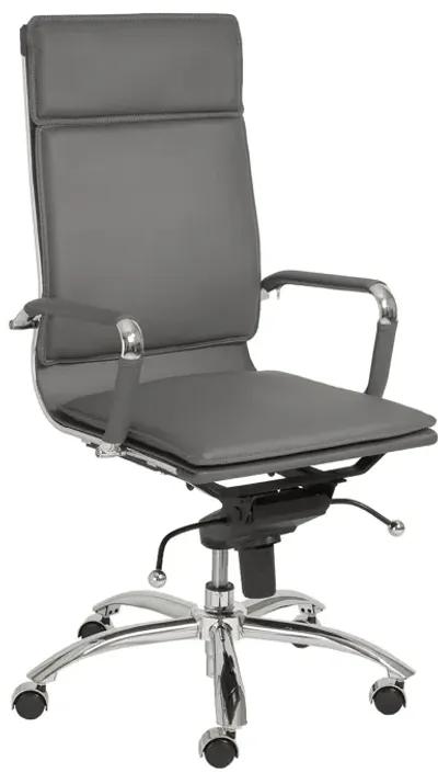 Gunar Pro High Back Office Chair in Gray with Chromed Steel Base