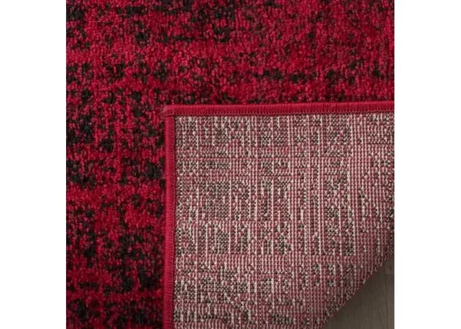 Adirondack Contemporary Red / Black 6' X 6' Round Powerloomed Rug