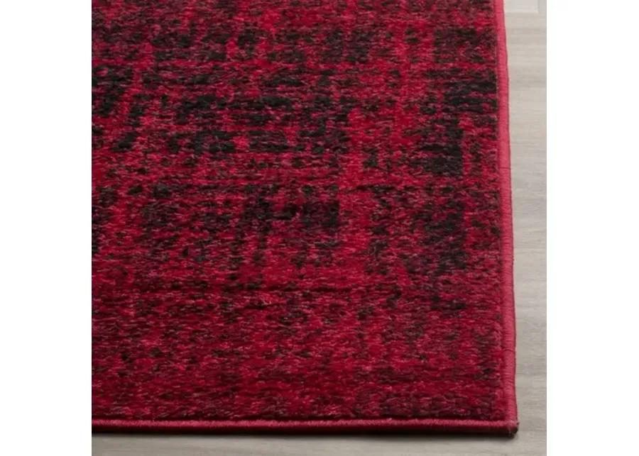 Adirondack Contemporary Red / Black 6' X 6' Round Powerloomed Rug