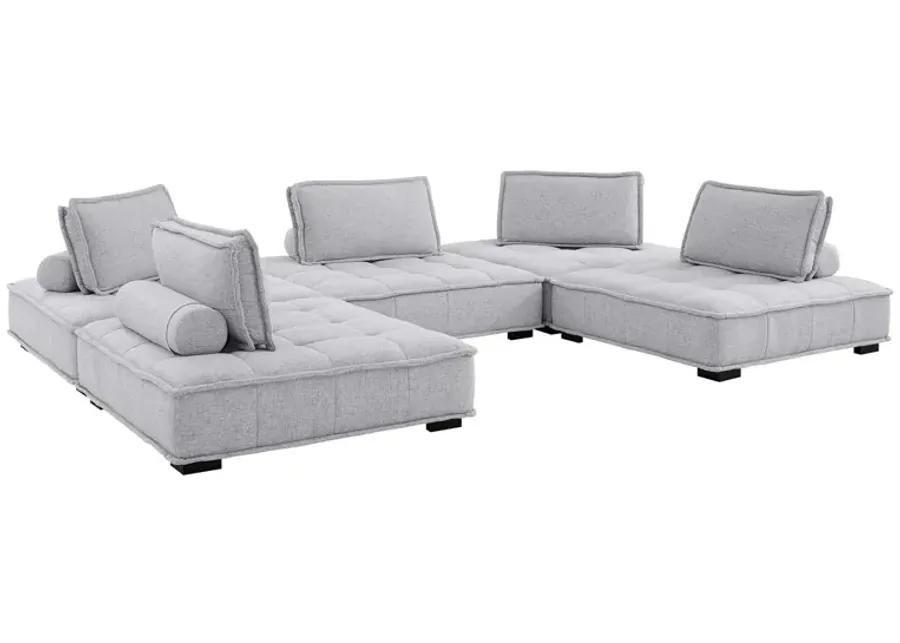 Saunter Tufted Fabric Fabric 5-Piece Sectional Sofa