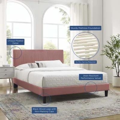 Peyton Performance Velvet Queen Platform Bed