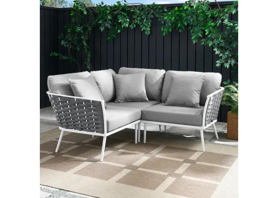 Stance Outdoor Patio Aluminum Small Sectional Sofa