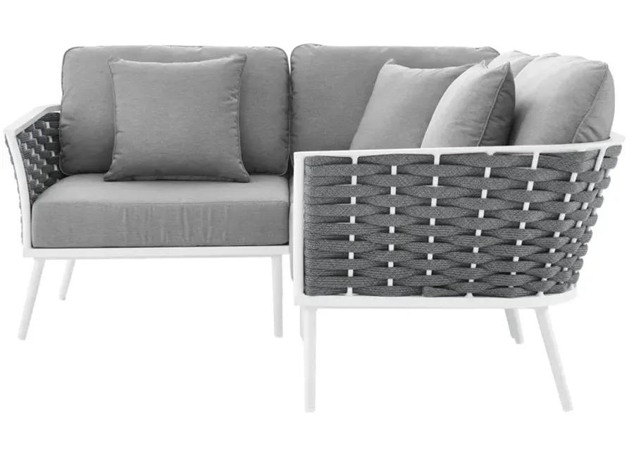 Stance Outdoor Patio Aluminum Small Sectional Sofa