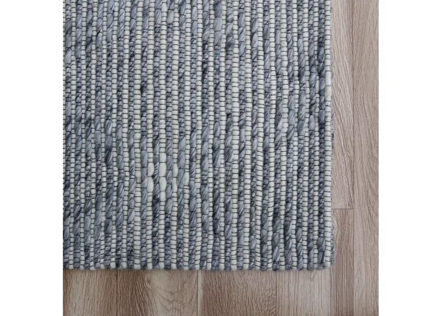 Bigen Blas Sky Blue/Ivory Transitional Diamond Organic Wool Indoor Area Rug, 7'9" x 9'9"