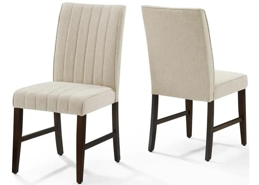 Motivate Channel Tufted Upholstered Fabric Dining Chair Set of 2