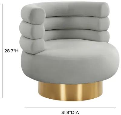 Naomi Grey Velvet Swivel Chair