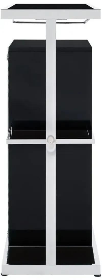 Zinnia 2-tier Bar Unit Glossy Black and White