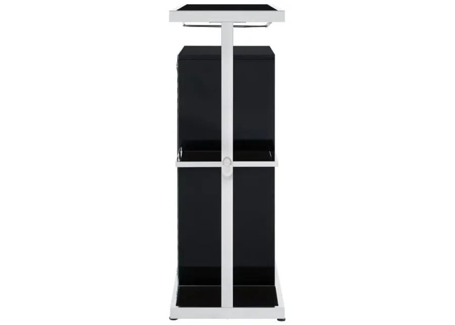 Zinnia 2-tier Bar Unit Glossy Black and White