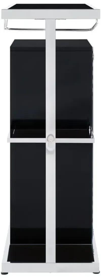 Zinnia 2-tier Bar Unit Glossy Black and White