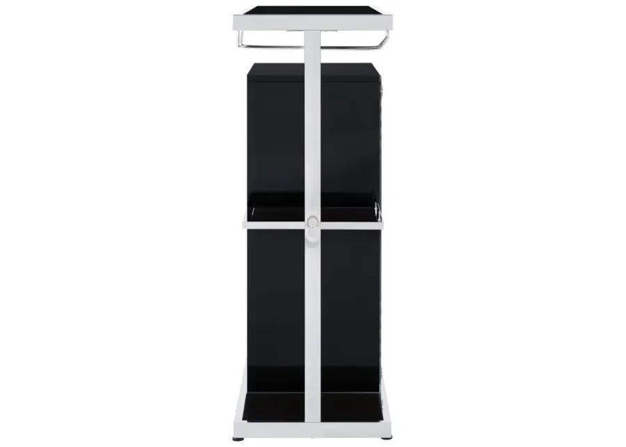 Zinnia 2-tier Bar Unit Glossy Black and White