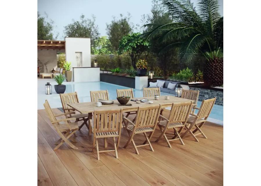 Marina 11 Piece Outdoor Patio Teak Dining Set