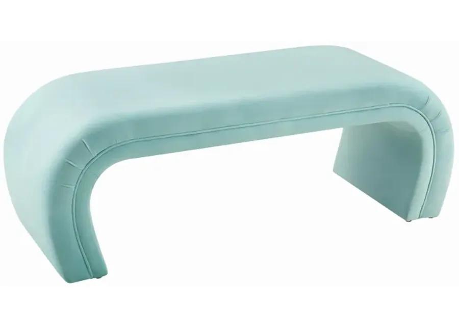 Kenya Bright Blue Velvet Bench