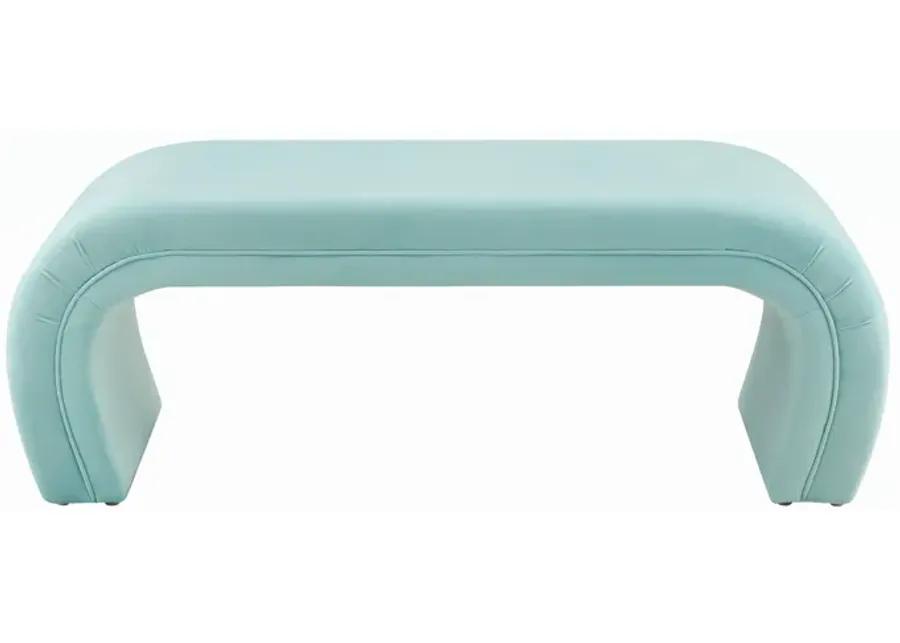 Kenya Bright Blue Velvet Bench