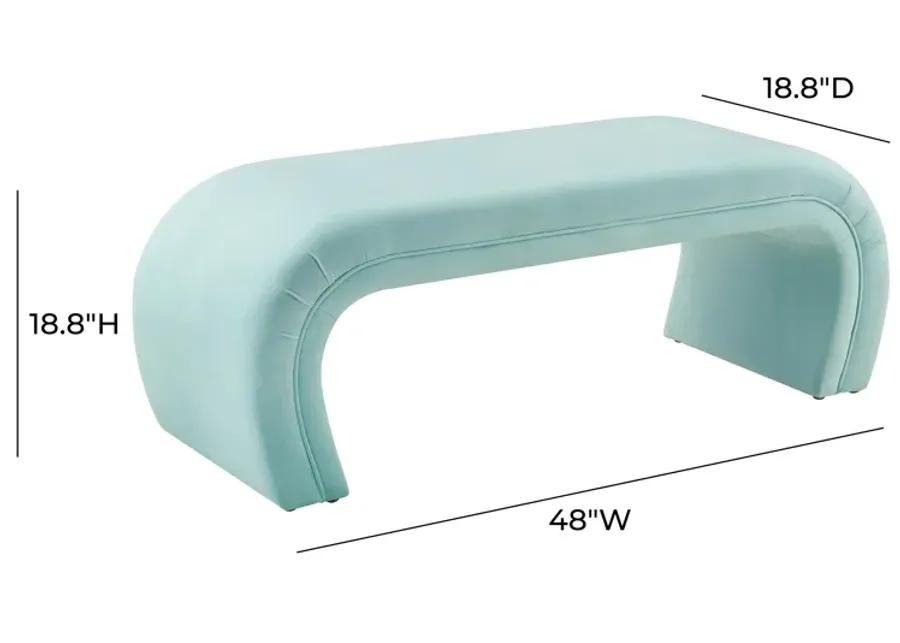 Kenya Bright Blue Velvet Bench