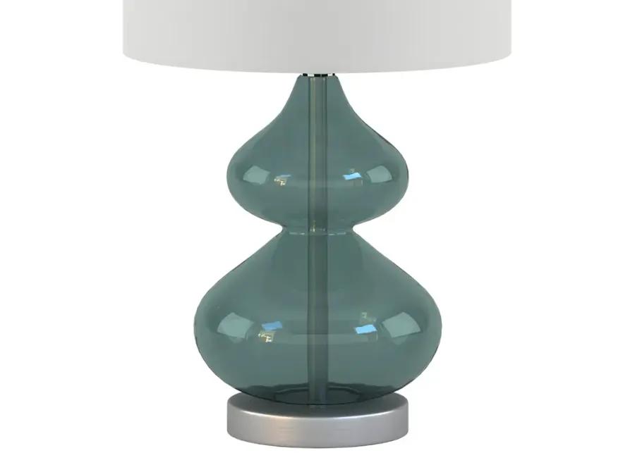 510 Design Ellipse Blue Curved Glass Table Lamp, Set of 2