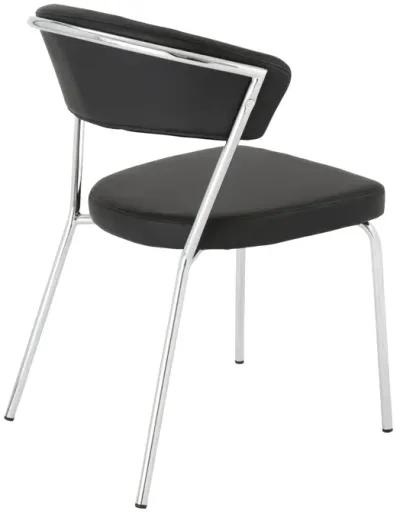 Draco Dining Chair in Black with Chrome Legs - Set of 2