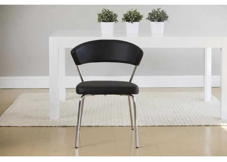 Draco Dining Chair in Black with Chrome Legs - Set of 2