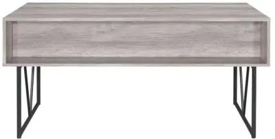 Analiese 4-drawer Writing Desk Grey Driftwood