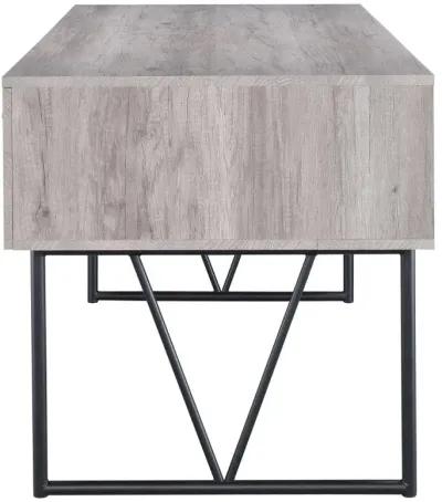 Analiese 4-drawer Writing Desk Grey Driftwood