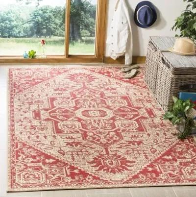 LINDEN 138 Collection LND138Q-4SQ Red / Creme 4' X 4' Square