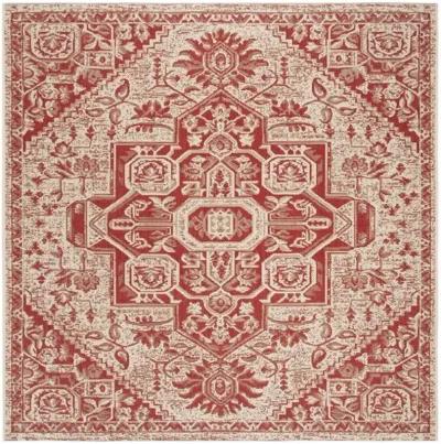 LINDEN 138 Collection LND138Q-4SQ Red / Creme 4' X 4' Square