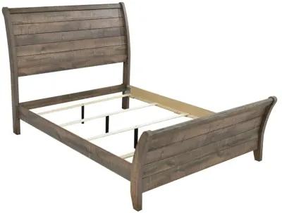 Frederick Queen Sleigh Panel Bed Weathered Oak