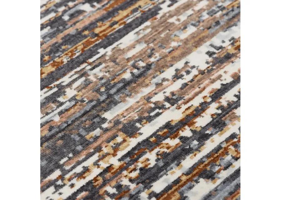 Jasper Charcoal/ Multi Abstract Recycled Polyester 5'2" x 7'9" Rectangle Rug