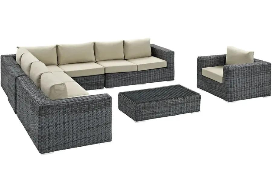 Summon 7 Piece Outdoor Patio Sunbrella® Sectional Set