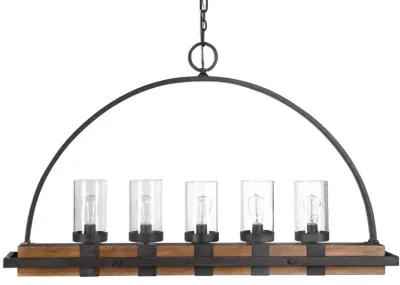 Atwood 5 Light Rustic Linear Chandelier 