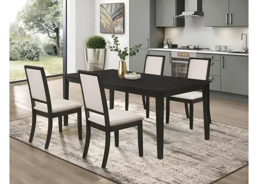 Louise 5-piece Dining Set Black and Cream