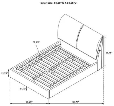 Gwendoline Upholstered Queen Platform Bed with Pillow Headboard White