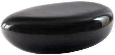 river stone coffee table, small, gel coat black