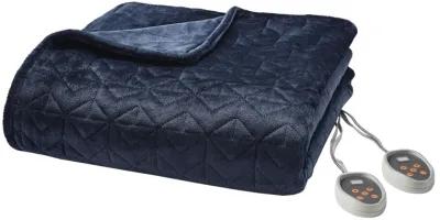 Beautyrest Quilted Plush Navy Heated Blanket