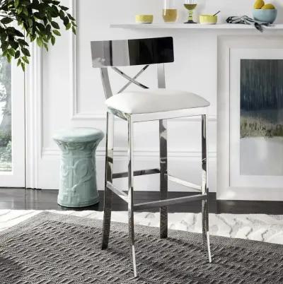 ZOEY 39''H STAINLESS STEEL CROSS BACK BAR STOOL