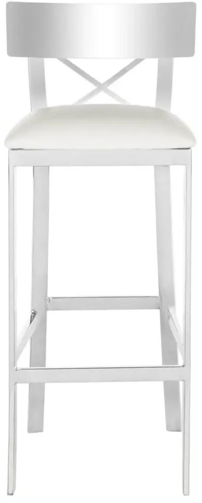 ZOEY 39''H STAINLESS STEEL CROSS BACK BAR STOOL