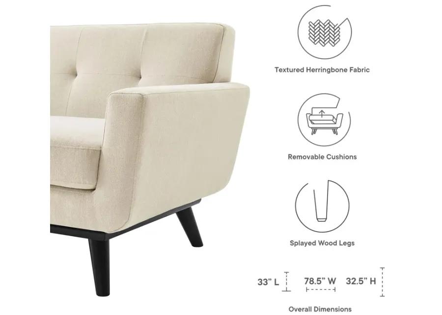 Engage Herringbone Fabric Loveseat