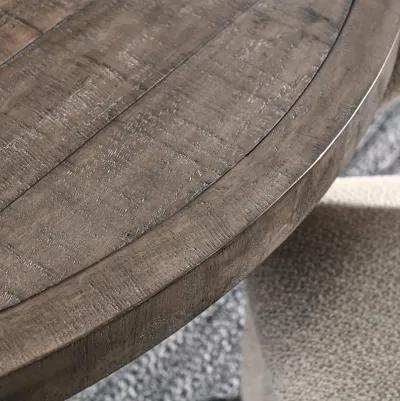 Rosemount 60" Reclaimed Pine Wood Transitional Round Dining Table in Aged Brown