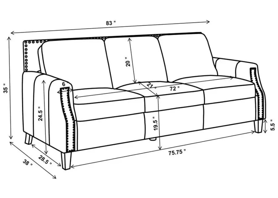 Leaton 2-piece Recessed Arms Living Room Set Brown Sugar