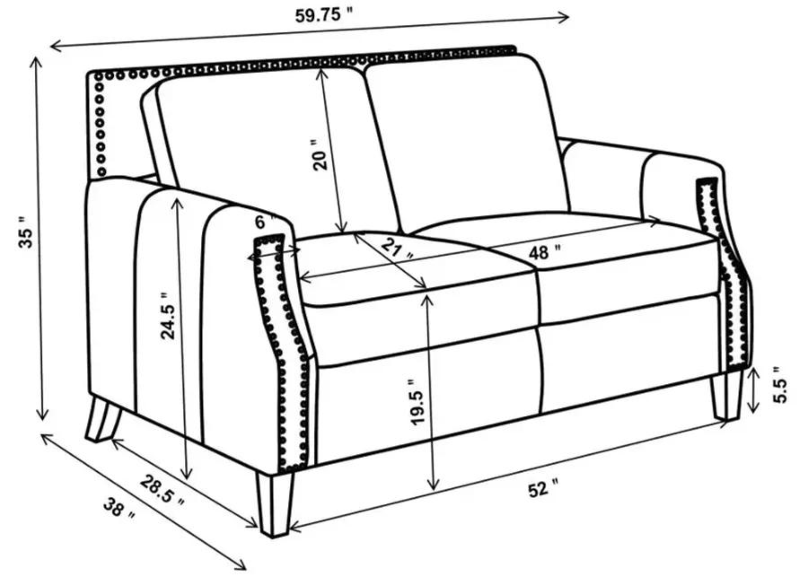 Leaton 2-piece Recessed Arms Living Room Set Brown Sugar