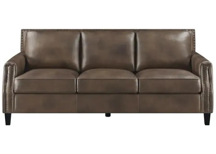 Leaton 2-piece Recessed Arms Living Room Set Brown Sugar