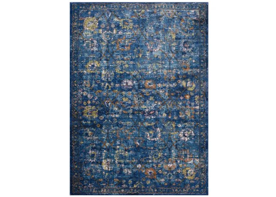 Minu Distressed Floral Lattice 8x10 Area Rug