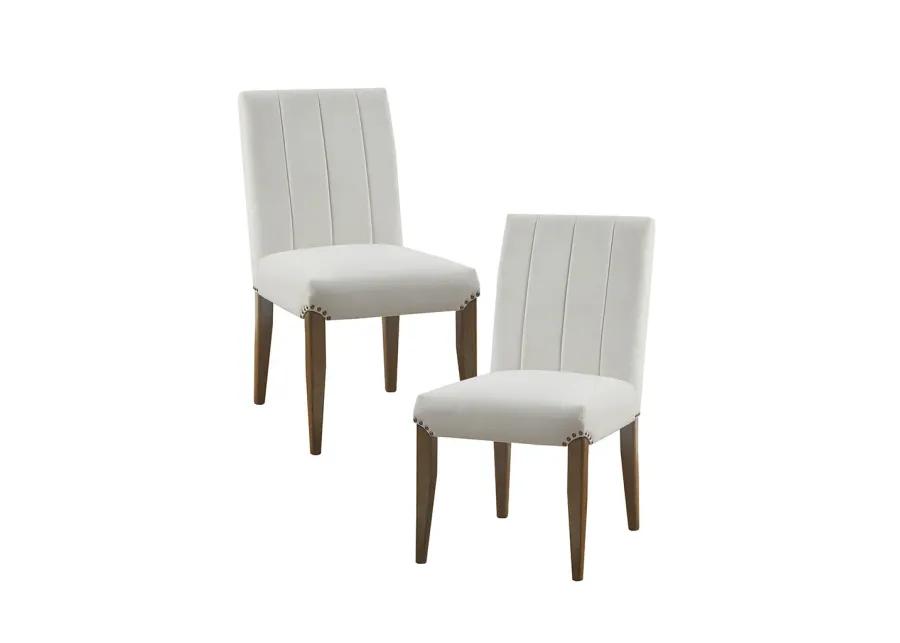 Madison Park Audrey Cream Channel Tufting Dining Chair (Set of 2)