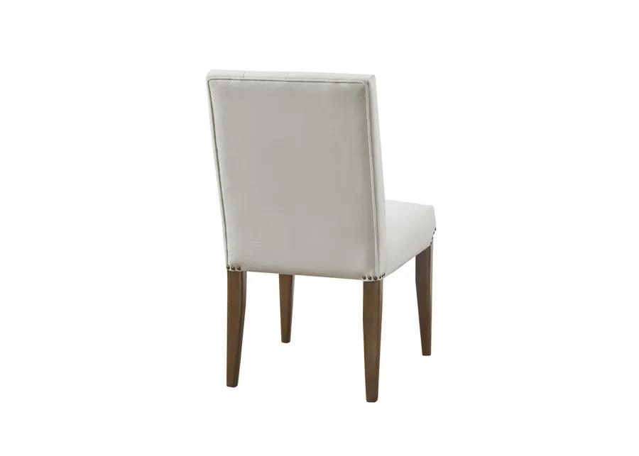 Madison Park Audrey Cream Channel Tufting Dining Chair (Set of 2)