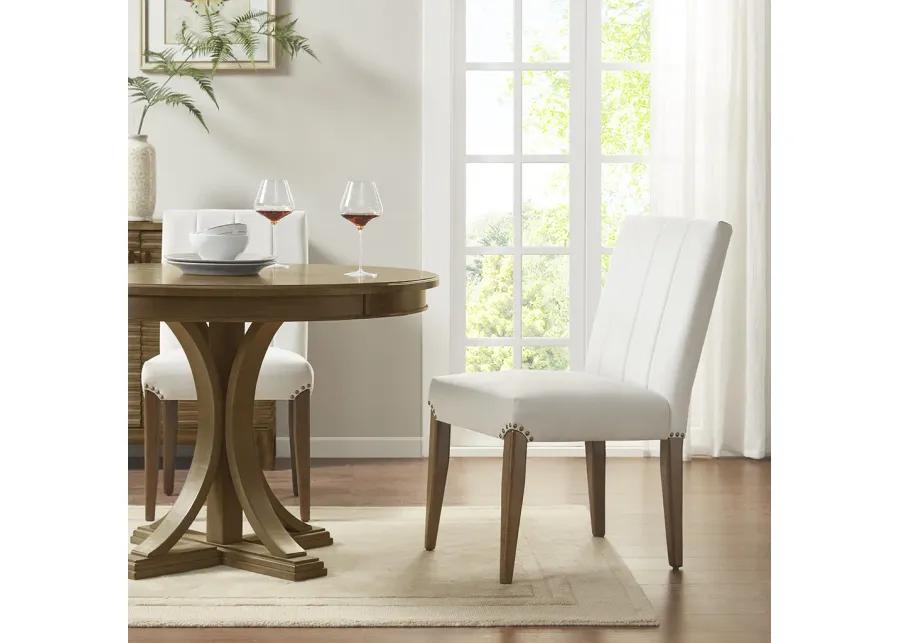 Madison Park Audrey Cream Channel Tufting Dining Chair (Set of 2)